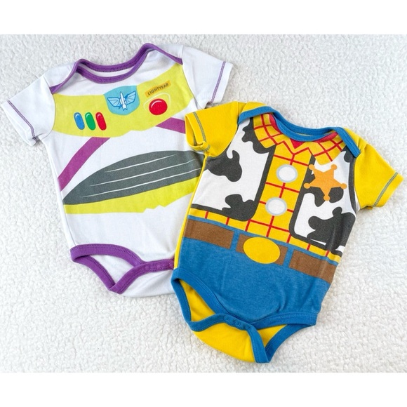 Disney Other - DISNEY • Set of 2 Toy Story Woody and Buzz Lightyear Halloween Costume Onesies